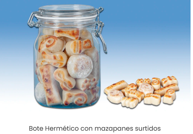 12- BOTE HERMÉTICO CON MAZAPANES